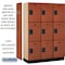 Salsbury Industries 3 Tier Designer Locker, 54"Wx76"Hx18"D, 9 Door, Cherry 18-23368CHE - alternate 2